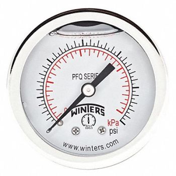 WINTERS K4539 Pressure Gauge 2 Dial Size Silver, 491F70