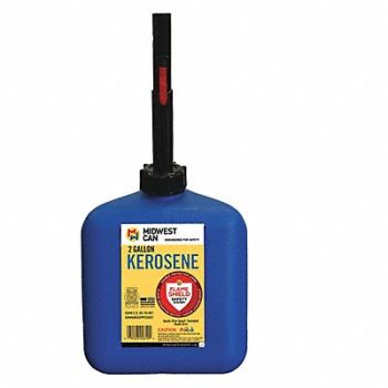 FLAME SHIELD Kerosene Can 2 gal Self Blue HDPE, 491K30
