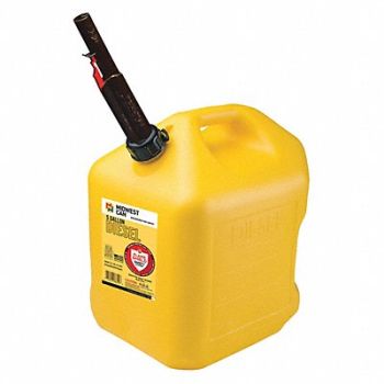 FLAME SHIELD Diesel Fuel Can 5 gal Self Yellow HDPE, 491K34