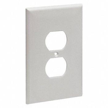 GRAINGER APPROVED Duplex Receptacle Wall Plate Plastic, 492P57