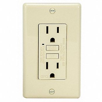 GRAINGER APPROVED GFCI Receptacle General Purpose 2-Poles, 492P65