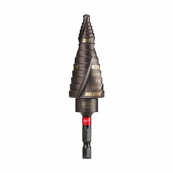 MILWAUKEE Step Cone Drill 1/2 in to 1in Titanium, 492R87