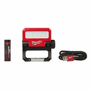 MILWAUKEE Flood Light Battery 550lm LED, 492R93