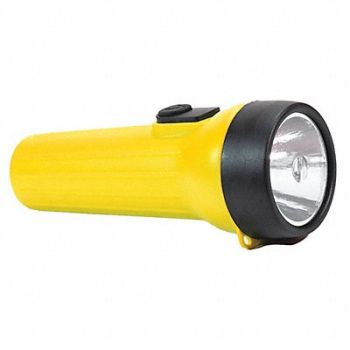 GRAINGER APPROVED Handheld Flashlight Plastic Yellow 65lm, 492T30