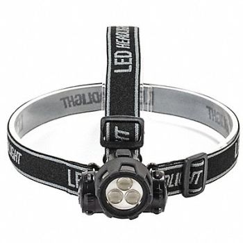 GRAINGER APPROVED Headlamp Plastic Black Silver 26lm, 492T31