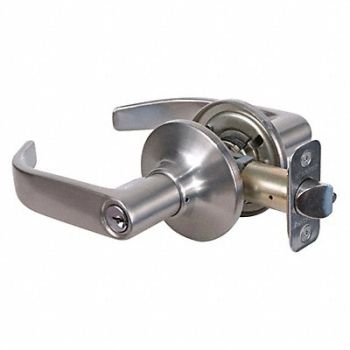 MASTER LOCK Lever Lockset Satin Nickel Return Style, 492V71