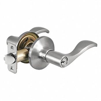 MASTER LOCK Lever Lockset Satin Nickel Wave Style, 492V11