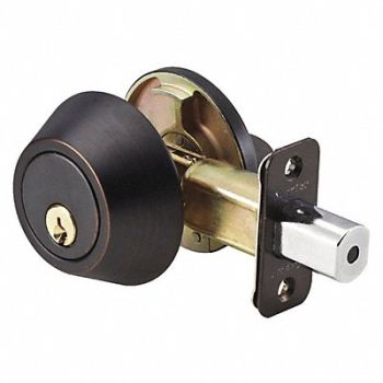 MASTER LOCK Deadbolt Aged Bronze Single Cylinder, 492V25