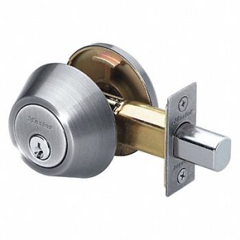 MASTER LOCK Deadbolt Satin Nickel Single Cylinder, 492V26