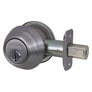 MASTER LOCK Deadbolt Satin Nickel Single Cylinder, 492W80
