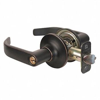 MASTER LOCK Lever Lockset Aged Bronze Return Style, 492W13