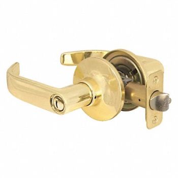 MASTER LOCK Lever Lockset Polished Brss Return Style, 492W14