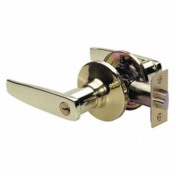 MASTER LOCK Lever Lockset Satin Brass Straight Style, 492W49