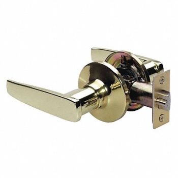 MASTER LOCK Lever Lockset Polished Brss Strght Style, 492W52