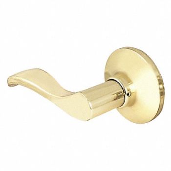 MASTER LOCK Lever Lockset Polished Brass Wave Style, 492W69