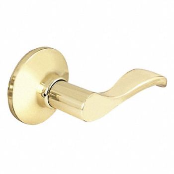 MASTER LOCK Lever Lockset Polished Brass Wave Style, 492W72