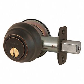 MASTER LOCK Deadbolt Aged Bronze Double Cylinder, 492W86