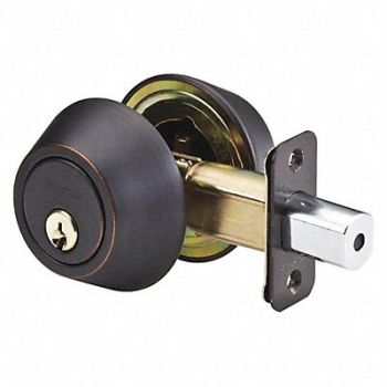 MASTER LOCK Deadbolt Aged Bronze Double Cylinder, 492W97