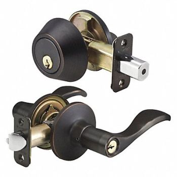 MASTER LOCK Lever Lockset Aged Bronze Wave Style, 492X14
