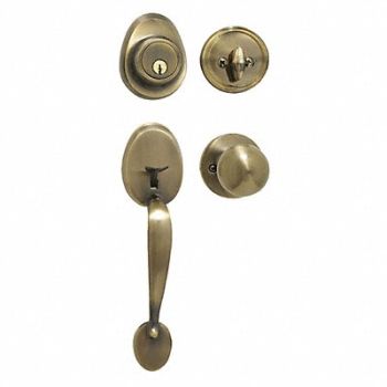 MASTER LOCK Knob Lockset Biscuit Style Antique Brass, 492X22
