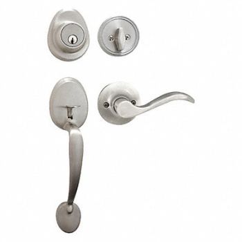 MASTER LOCK Lever Lockset Satin Nickel Wave Style, 492X52