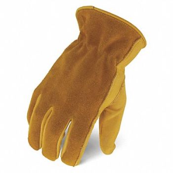 IRONCLAD Leather Palm Gloves Tan Size L PR, 493D10