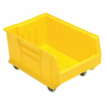QUANTUM STORAGE SYSTEMS G7042 Mobile Hopper Bin Yellow PP 11 in, 493G10