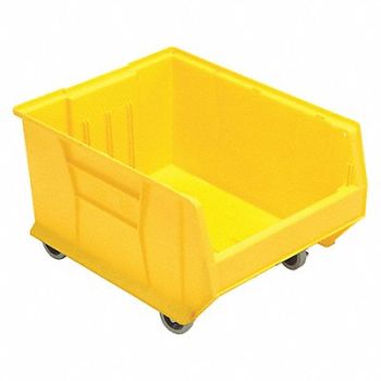 QUANTUM STORAGE SYSTEMS Mobile Hopper Bin Yellow PP 12 in, 493G12