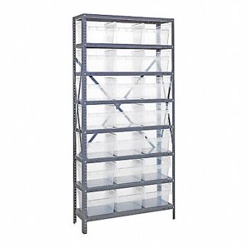 QUANTUM STORAGE SYSTEMS G7428 Bin Shlvng 18inx75inx36in Clear, 493G17