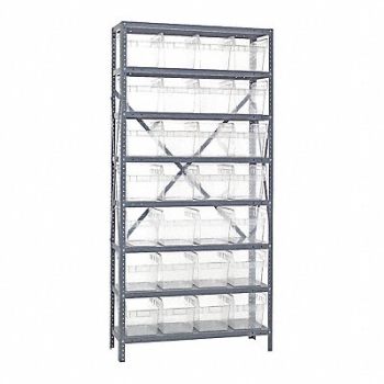 QUANTUM STORAGE SYSTEMS H2213 Bin Shlvng 18inx75inx36in Clear, 493G20