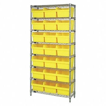 QUANTUM STORAGE SYSTEMS K6944 Bin Shlvng 36inx74inx24in Yellow, 493G56