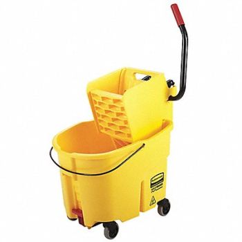 RUBBERMAID COMMERCIAL PRODUCTS Mop Bucket and Wringer Yellow 8 3/4 gal, 493G96