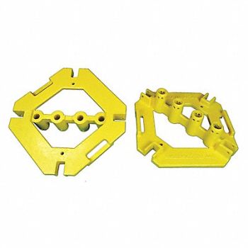 GARLOCK SAFETY SYSTEMS Guardrail Base Yellow, 493M38