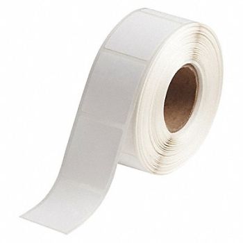 BRADY Label Roll 1-1/2 W White Die Cut - Tag, 493P88