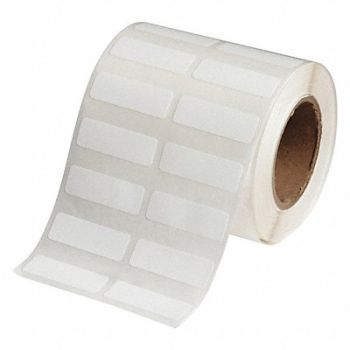 BRADY Label Roll 1-1/2 W White Die Cut - Tag, 493P92