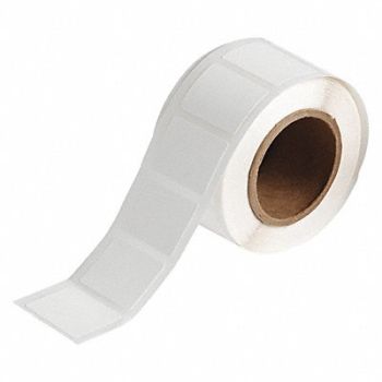 BRADY Label Roll 1-1/2 W White Die Cut - Tag, 493P95