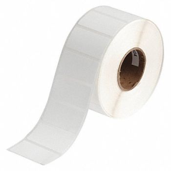 BRADY Label Roll 2 W White Die Cut - Tag, 493P97