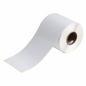 BRADY Label Roll 4-9/64 W White Die Cut - Tag, 493R02