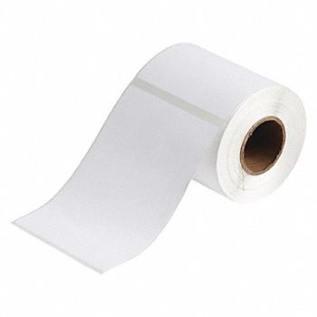BRADY Label Roll 4-9/64 W White Die Cut - Tag, 493R05
