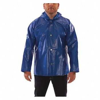 TINGLEY D8968 Rain Jacket 2XL Blue Polyurethane Mens, 493Y92