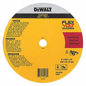 DEWALT Abrasive Cut-Off Wheel Type 1 9 dia., 493Z13