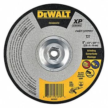 DEWALT Abrasive Cut-Off Wheel 9 Wheel dia., 493Z97