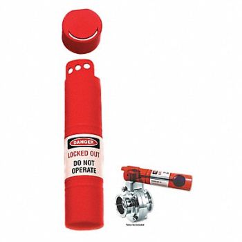 ZING Butterfly Valve Lockout Plastic 2 H Red, 494K59