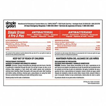 SIMPLE GREEN Secondary Bottle Label Paper PK10, 494K60