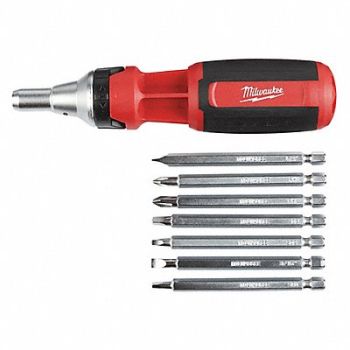 MILWAUKEE Multi-Bit Screwdriver NumBits 9, 494M82