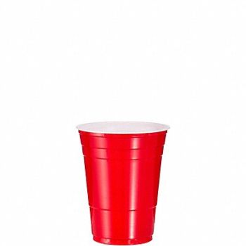 SOLO CUP Disposable Cold Cup 16 oz Red PK1000, 12N441