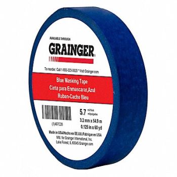 GRAINGER APPROVED Masking Tape 1/8 W 60 yd L Blue, 497C28