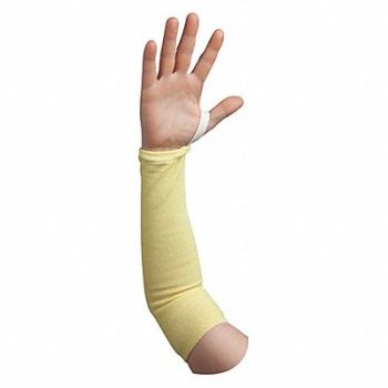 SHOWA Cut Resistant Sleeve 22 L Yellow, 497D83