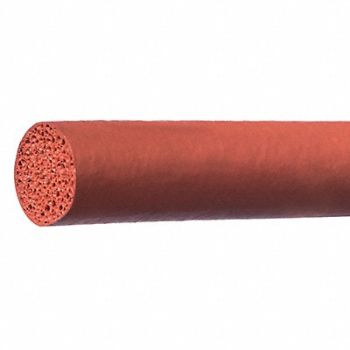 GRAINGER APPROVED Silicone Cord Diameter 1/2 in Red, 787G73