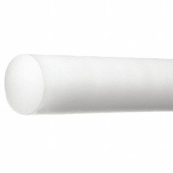 GRAINGER APPROVED K6506 PlsticRod AcetalHomopolym 3 Di 6ftL Whte, 60TW39